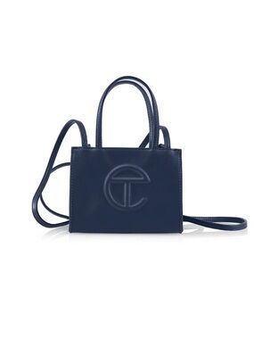 Navy Leather Top-Handle Crossbody Bag- Telfar